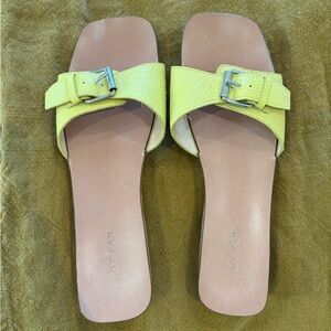BY FAR Bright Yellow Leather Mules